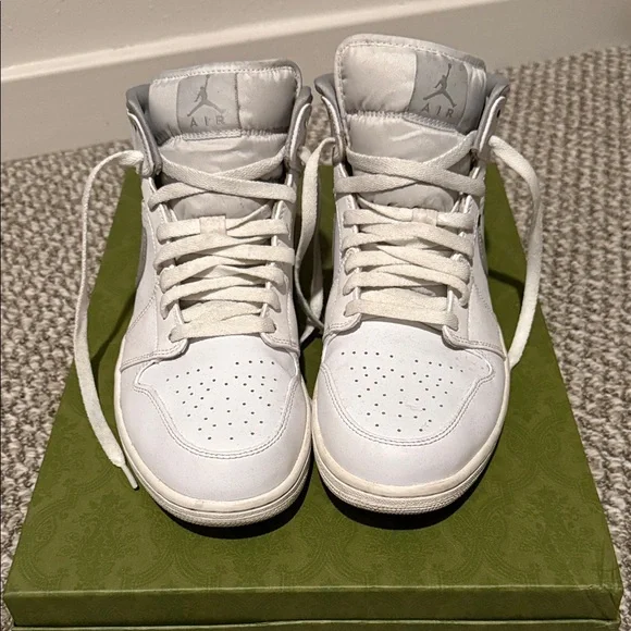 Nike Air Jordan White and Gray High-Top Sneakers - Picture 2 of 3